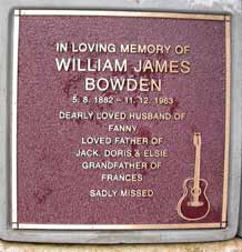 Will Bowden's Plaque