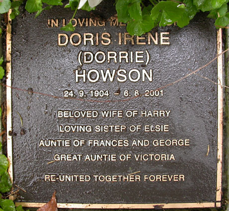 Dorris Howson Plaque
