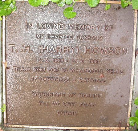 Harry Howson Plaque