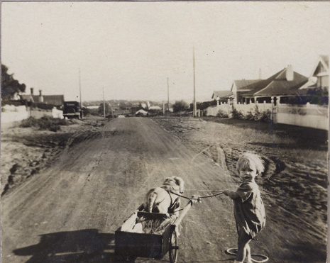 girl with dog cart
