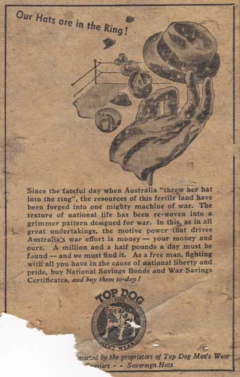 Advertisement by Top Dog Men's Wear 