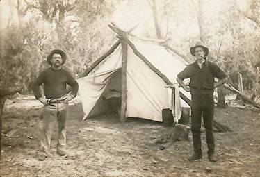 William Bowden in camp William Bowden in camp