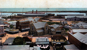 Fremantle looking North-West, W.A. View of Fremantle Harbour
